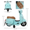 Afbeelding van HOMCOM VESPA elektrische motorfiets voor kinderen 18-36 maanden, groen, 3 km/h, met LED en geluid
