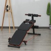 Afbeelding van HOMCOM Sit-Up Bank Stalen buis, EVA, PVC 137x51x50-66 cm Zwart/Rood