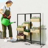 Afbeelding van Outsunny Tuin Bloembed van Dennenhout, Staal - 116L x 20B x 112H cm - Natuurhout