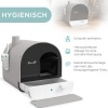 Afbeelding van PawHut XXL Kattentoilet met deksel, schep en uittrekbaar dienblad, grijs 43 x 44 x 47 cm