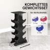 Afbeelding van SPORTNOW Halterset - Metaal en Kunststof - 21L x 14B x 42H cm - Paars, Roze, Blauw