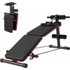 Afbeelding van HOMCOM Sit-Up Bank Stalen buis, EVA, PVC 137x51x50-66 cm Zwart/Rood