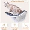 Afbeelding van PawHut Kattenbed met wandplank en pluchen bekleding, bruin MDF