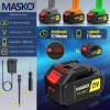Afbeelding van MASKO® Mini-kettingzaag met accu 8000 mAh | Handkettingzaag 6 inch elektrisch met 2 accu's 4000 mAh 