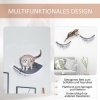 Afbeelding van PawHut Kattenbed met wandplank en pluchen bekleding, bruin MDF