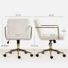 Afbeelding van HOMCOM Bureaustoel Polyester en Staal Crèmewit 64x57x80-90 cm