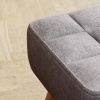 Afbeelding van HOMCOM Vierkante Zitthocker met Zacht Kussen en Houten Poten, Grijs Ottoman voor Slaapkamer en Woonk