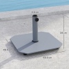 Afbeelding van Outsunny metalen parasolvoet 18,5 kg, vierkant, voor parasols met 32/38/48 mm buis, grijs