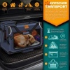 Afbeelding van TRESKO® Opvouwbare hondenbox met likmat en spatel, S, 50 x 34 x 34 cm, marineblauw