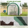 Afbeelding van Outsunny Foliekas 3,58 x 2,1 x 2,1 m met roldeur en raam voor tuin of balkon, wit staal