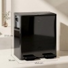 Afbeelding van Homcom Prullenbak van RVS en kunststof - 45,8L x 36B x 51,6H cm - Zwart