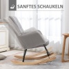 Afbeelding van HOMCOM - Schommelstoel - Fleece Look - Met Armleuningen - Lichtgrijs