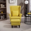 Afbeelding van HOMCOM Accentstoel met ottoman - Geel polyester en schuim - 83L x 75B x 104H cm
