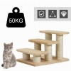 Afbeelding van PawHut Dierentrap voor katten en honden met 3 treden - Crème D33-003