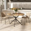 Afbeelding van HOMCOM ronde eettafel met X-poten voor 4 personen - Eiken keukentafel