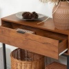 Afbeelding van HOMCOM Console Tafel - Spaanplaat, Staal - 80L x 30B x 76H cm - Natuurlijk Hout