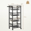Afbeelding van HOMCOM Keukenwagen van staal en MDF, 49,5L x 31B x 91H cm, Lichtgrijs