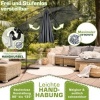 Afbeelding van tillvex® Rechthoekige Aluminium Parasol Ø 330 cm met Afdekking en Windscherm