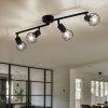 Afbeelding van Zwarte plafondlamp retro kooi spot verstelbaar voor woonkamer - Globo 58402S-4