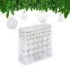 Afbeelding van Kerstballen set van 150 - mat, glanzend, met glitters - plastic - wit - ∅ 3, 4, 6 cm