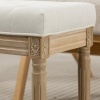 Afbeelding van Homcom Voetenbank - Polyester, Rubberhout - 42L x 32B x 46,5H cm - Beige