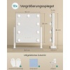 Afbeelding van Make-upspiegel met verlichting en 15 dimbare LED-lampjes - Mat wit - 58 x 43 cm