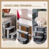Afbeelding van PawHut Huisdierentrap met 3 Treden van Pluche voor Honden en Katten