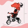 Afbeelding van HOMCOM 6-in-1 opvouwbare driewieler met duwstang en zonnedak, voor kinderen 1-5 jaar, blauw
