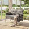 Afbeelding van Outsunny Rattan Loveseat - PE-rattan, staal - 115L x 63B x 85H cm - Lichtgrijs