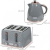 Afbeelding van HOMCOM Waterkoker en Broodrooster Set Kunststof en Staal Grijs 24,2L x 19,5B x 23,4H cm