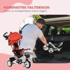 Afbeelding van HOMCOM 6-in-1 opvouwbare driewieler met duwstang en zonnedak, voor kinderen 1-5 jaar, blauw