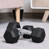 Afbeelding van HOMCOM Zeshoekige dumbbellset van 2 gietijzeren dumbbells, 2 x 4 kg, zwart rubberen handvat