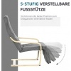 Afbeelding van HOMCOM Accentstoel van Polyester en Berkenhout, Grijs, 66,5L x 94B x 100H cm