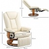 Afbeelding van HOMCOM Relaxstoel Kunstleer, Houtcomposiet - 78L x 88B x 103H cm - Crèmewit