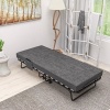 Afbeelding van HOMCOM Opklapbed van polyester en staal - 190L x 80B x 42H cm - Donkergrijs