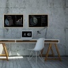Afbeelding van Relaxdays krijtbord met houten lijst, afwasbaar, 40 x 60 cm, zwart, voor bureau of kantoor