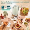 Afbeelding van HOMCOM RVS waterkoker en broodrooster set, 2200 W, 1,7 l, warmhoudfunctie, 6 bruiningsniveaus, grijs