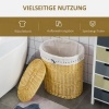 Afbeelding van HOMCOM - Rieten Wasmand met Deksel en Afneembare Waszak
