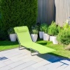 Afbeelding van Outsunny Green Tuinligstoel met Verstelbare Rugleuning, 182x56x24,5 cm