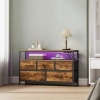 Afbeelding van SONGMICS BELLAH Collectie - Commode met LED-verlichting, 5 lades, vintage bruin-zwart