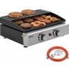 Afbeelding van Outsunny Gasbarbecue van roestvrij staal - 51,5L x 44B x 21H cm - Zwart