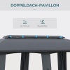 Afbeelding van Outsunny Tuinpaviljoen 3 x 6 m met Dubbel Dak en Vliegennetten, Donkergrijs