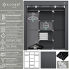 Afbeelding van KESSER® Kledingkast in Stof en Metaal 150x45x175cm - opvouwbaare Garderobekast Stabiel met Kledingst