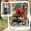 Afbeelding van PawHut Hondentrolley van polyester en staal - 111L x 58B x 107H cm - Rood