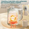 Afbeelding van HOMCOM RVS waterkoker en broodrooster set, 2200 W, 1,7 l, warmhoudfunctie, 6 bruiningsniveaus, grijs