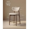 Afbeelding van VASAGLE Barkruk set van 2 met rugleuning, linnenlook, cappuccino-beige en walnoot