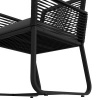 Afbeelding van Outsunny 3-delige rotan tuinset met kussens voor zwart balkon