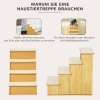 Afbeelding van PawHut Huisdiertrappen MDF, kort pluche 40L x 59B x 54,2H cm Natuurhout