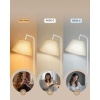 Afbeelding van VASAGLE 3-in-1 Bijzettafel met Lamp, Stalen Frame, Mat Wit, Voor Woonkamer en Nachttafel