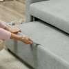 Afbeelding van HOMCOM 2-zits Sofa Bed met Slaapfunctie en Verstelbare Rugleuning, Lichtgrijs